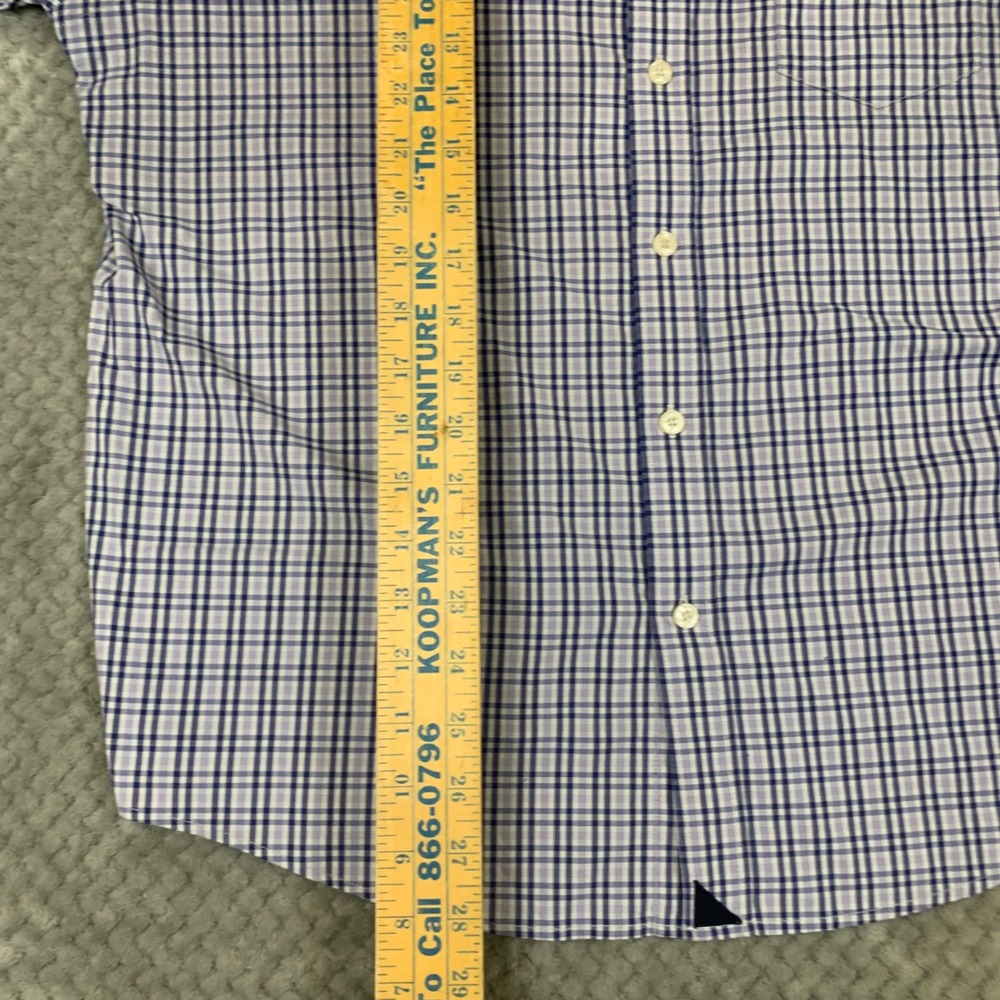 UNTUCKit Prunier Shirt Mens L Purple Plaid Stretch Short Sleeve Button Down - Picture 5 of 8